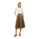 TOMMY HILFIGER</br>Tommy Hilfiger WW0WW49651-RBU Γυναικεία Φούστα Χακί Linen Utility Midi Skirt