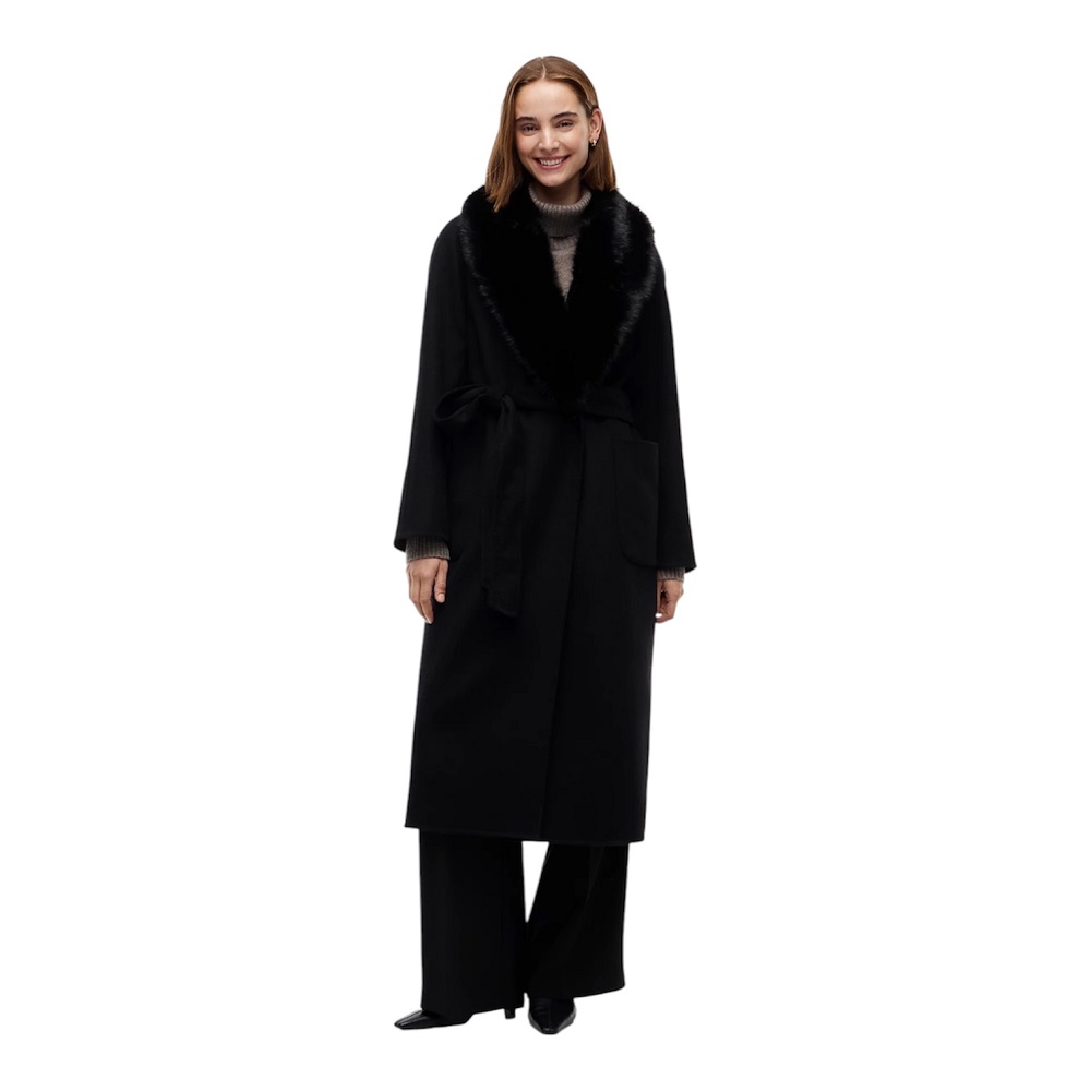 TOMMY HILFIGER</br>Tommy Hilfiger Df Wool Reg Belted Coat WW0WW51105-BDS Γυναικείο Παλτό Μαύρο TOMMY HILFIGER</br>Tommy Hilfiger Df Wool Reg Belted Coat WW0WW51105-BDS Γυναικείο Παλτό Μαύρο