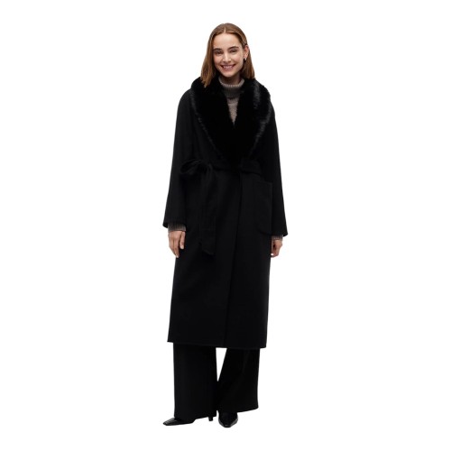 Tommy Hilfiger Df Wool Reg Belted Coat WW0WW51105-BDS Γυναικείο Παλτό Μαύρο