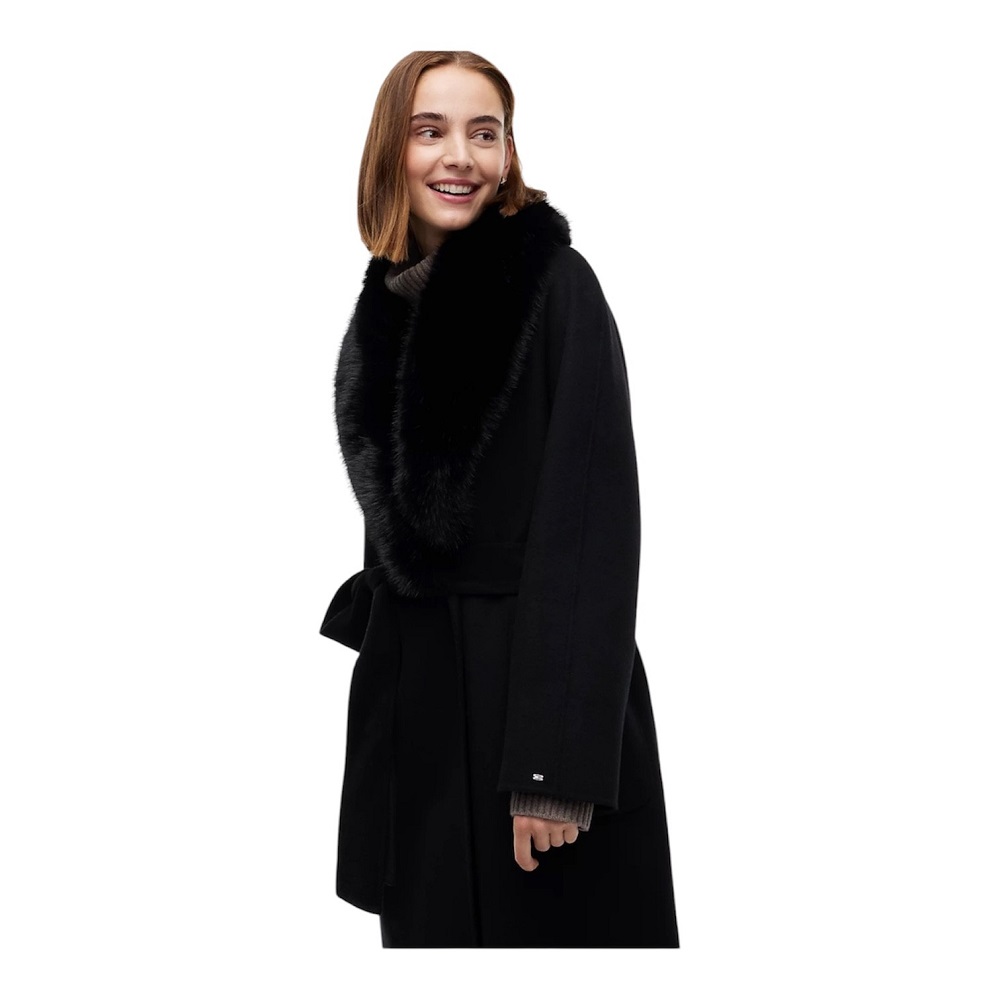 TOMMY HILFIGER</br>Tommy Hilfiger Df Wool Reg Belted Coat WW0WW51105-BDS Γυναικείο Παλτό Μαύρο TOMMY HILFIGER</br>Tommy Hilfiger Df Wool Reg Belted Coat WW0WW51105-BDS Γυναικείο Παλτό Μαύρο