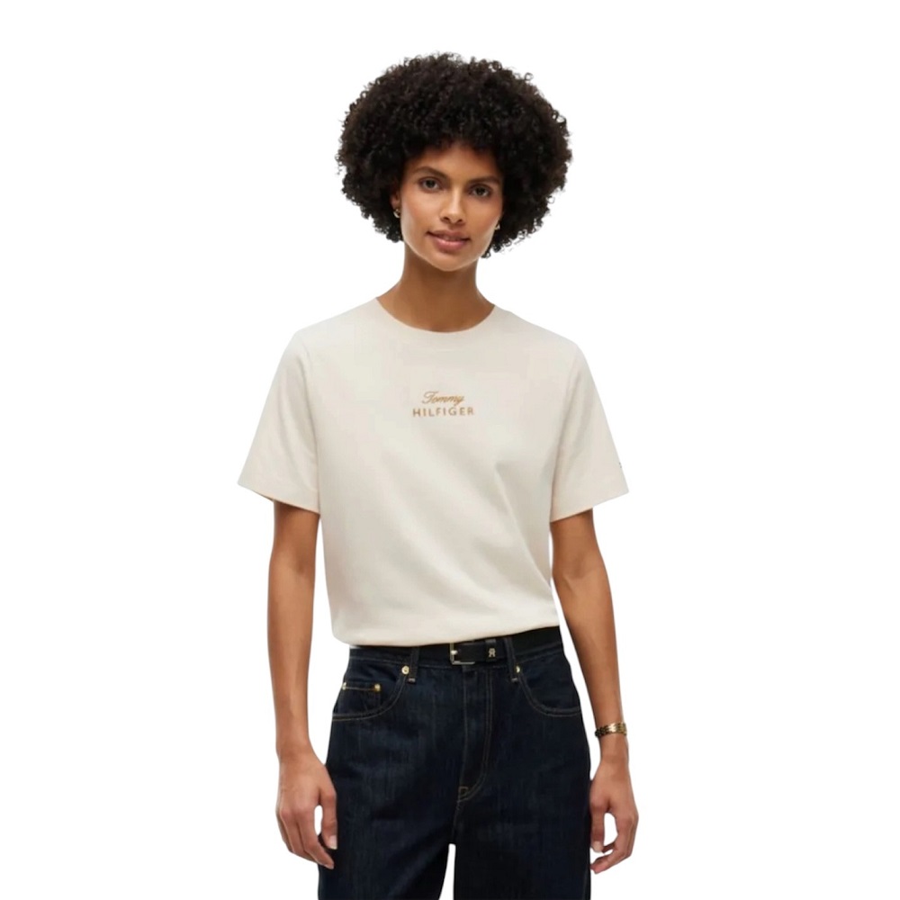 TOMMY HILFIGER</br>Tommy Hilfiger Gold Scirt Mdrn C-nk S/s Tee WW0WW51725-AA8 Γυναικείο T-shirt Εκρού TOMMY HILFIGER</br>Tommy Hilfiger Gold Scirt Mdrn C-nk S/s Tee WW0WW51725-AA8 Γυναικείο T-shirt Εκρού