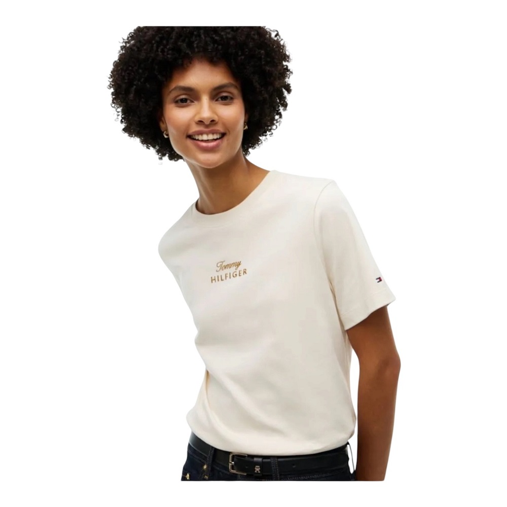 TOMMY HILFIGER</br>Tommy Hilfiger Gold Scirt Mdrn C-nk S/s Tee WW0WW51725-AA8 Γυναικείο T-shirt Εκρού TOMMY HILFIGER</br>Tommy Hilfiger Gold Scirt Mdrn C-nk S/s Tee WW0WW51725-AA8 Γυναικείο T-shirt Εκρού