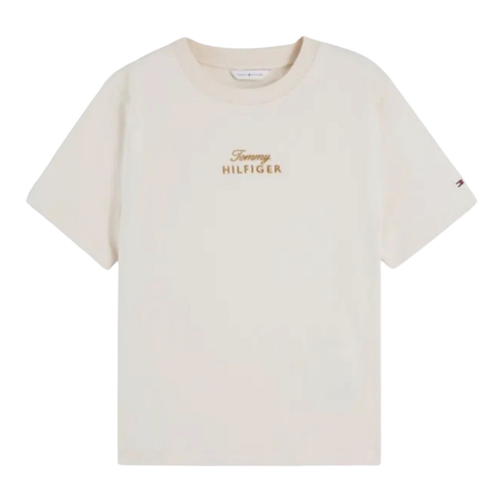 TOMMY HILFIGER</br>Tommy Hilfiger Gold Scirt Mdrn C-nk S/s Tee WW0WW51725-AA8 Γυναικείο T-shirt Εκρού TOMMY HILFIGER</br>Tommy Hilfiger Gold Scirt Mdrn C-nk S/s Tee WW0WW51725-AA8 Γυναικείο T-shirt Εκρού