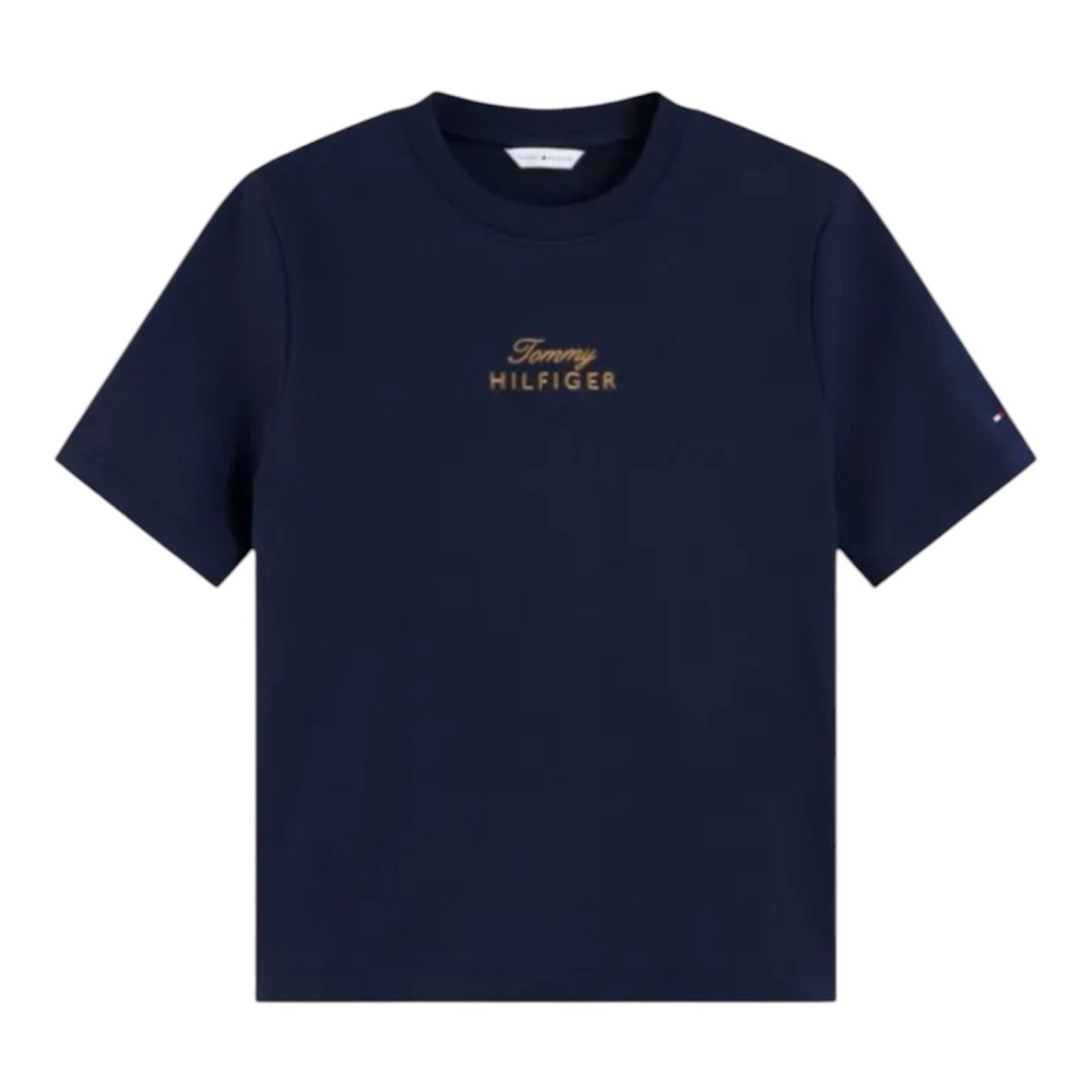 TOMMY HILFIGER</br>Tommy Hilfiger Gold Scirt Mdrn C-nk S/s Tee WW0WW51725-DW6 Γυναικείο T-shirt Μπλε TOMMY HILFIGER</br>Tommy Hilfiger Gold Scirt Mdrn C-nk S/s Tee WW0WW51725-DW6 Γυναικείο T-shirt Μπλε