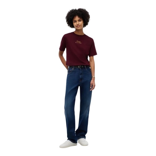 Tommy Hilfiger Gold Scirt Mdrn C-nk S/s Tee WW0WW51725-XIH Γυναικείο T-shirt Μπορντό Tommy Hilfiger Gold Scirt Mdrn C-nk S/s Tee WW0WW51725-XIH Γυναικείο T-shirt Μπορντό