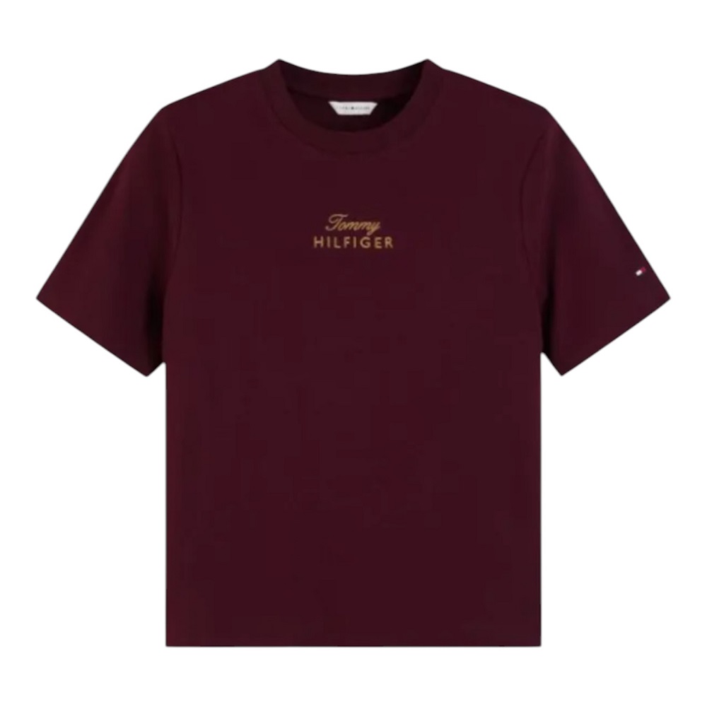 TOMMY HILFIGER</br>Tommy Hilfiger Gold Scirt Mdrn C-nk S/s Tee WW0WW51725-XIH Γυναικείο T-shirt Μπορντό TOMMY HILFIGER</br>Tommy Hilfiger Gold Scirt Mdrn C-nk S/s Tee WW0WW51725-XIH Γυναικείο T-shirt Μπορντό