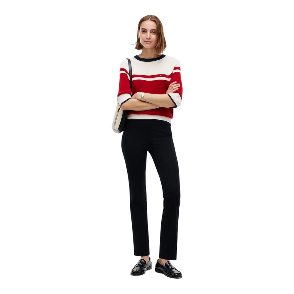 TOMMY HILFIGER</br>Tommy Hilfiger Gabardine Zip Slim Pant WW0WW51745-BDS Γυναικείο Παντελόνι Μαύρο