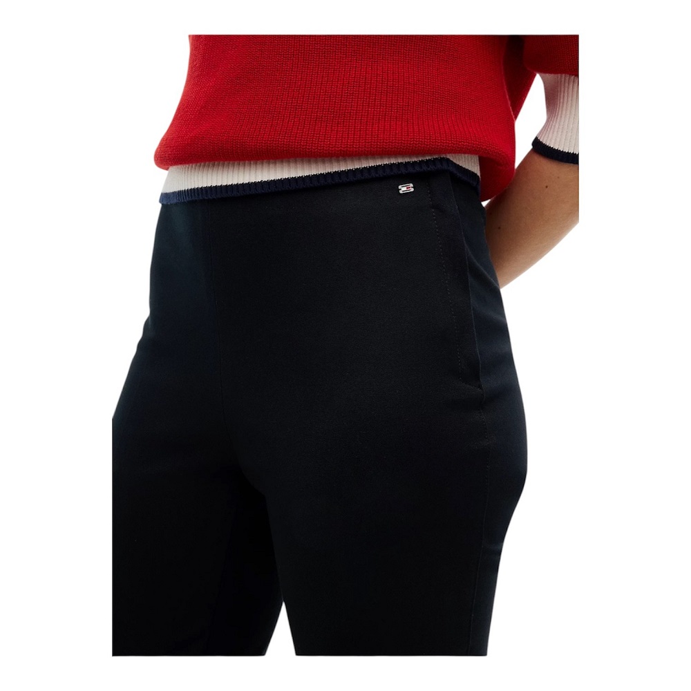 TOMMY HILFIGER</br>Tommy Hilfiger Gabardine Zip Slim Pant WW0WW51745-BDS Γυναικείο Παντελόνι Μαύρο