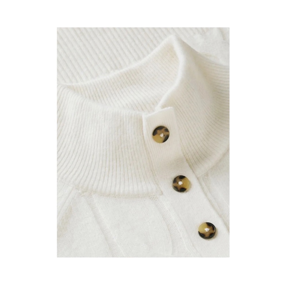 TOMMY HILFIGER</br>Tommy Hilfiger Soft Wool Cable Mk-nk Henley WW0WW52189-Z00 Γυναικείο Πουλόβερ Εκρού TOMMY HILFIGER</br>Tommy Hilfiger Soft Wool Cable Mk-nk Henley WW0WW52189-Z00 Γυναικείο Πουλόβερ Εκρού