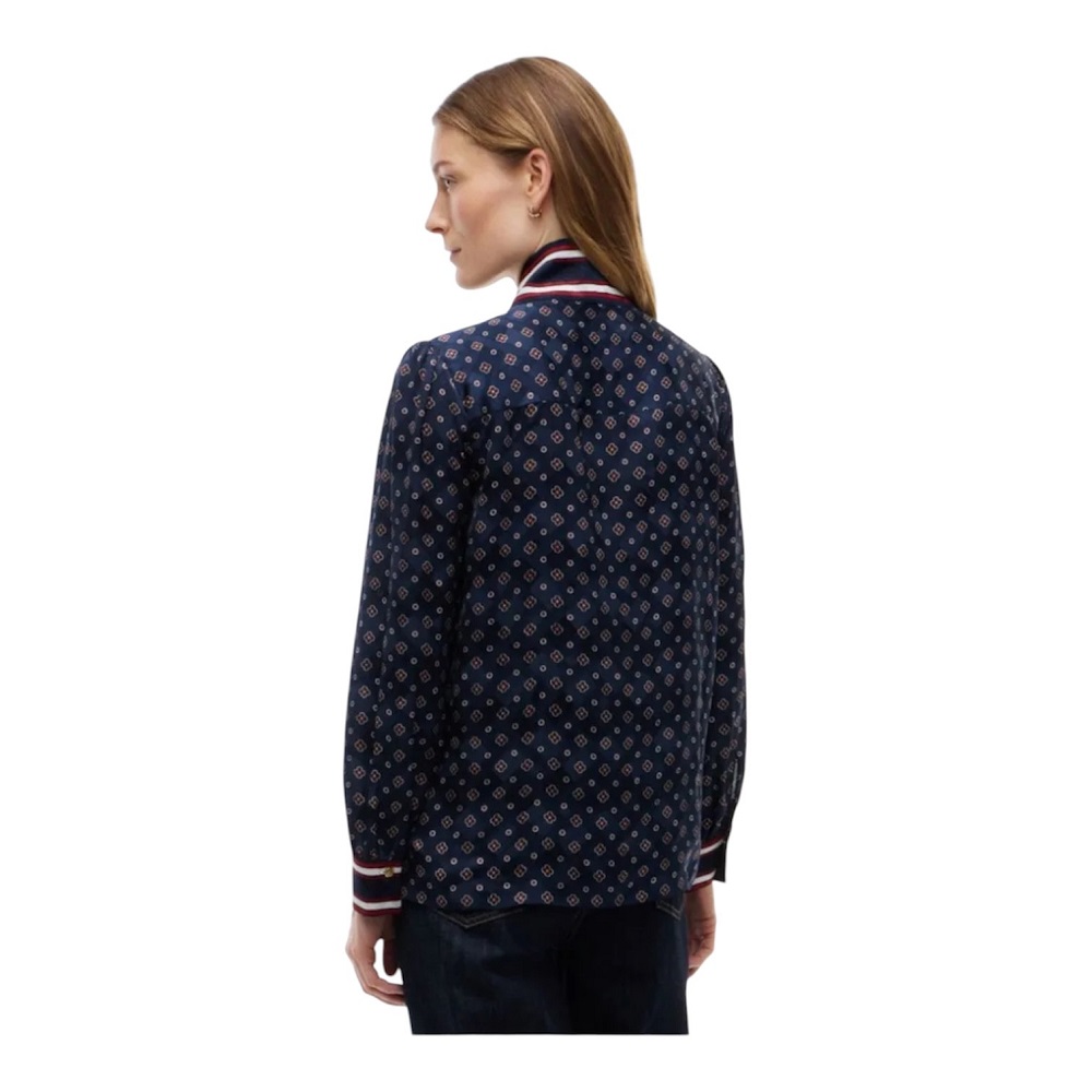 TOMMY HILFIGER</br>Tommy Hilfiger Fluid Jacquard Tie Detail Shirt WW0WW52238-0G8 Γυναικείο Πουκάμισο Μπλε TOMMY HILFIGER</br>Tommy Hilfiger Fluid Jacquard Tie Detail Shirt WW0WW52238-0G8 Γυναικείο Πουκάμισο Μπλε