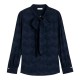 TOMMY HILFIGER</br>Tommy Hilfiger Fluid Jacquard Tie Detail Shirt WW0WW52238-C1G Γυναικείο Πουκάμισο Μπλε TOMMY HILFIGER</br>Tommy Hilfiger Fluid Jacquard Tie Detail Shirt WW0WW52238-C1G Γυναικείο Πουκάμισο Μπλε