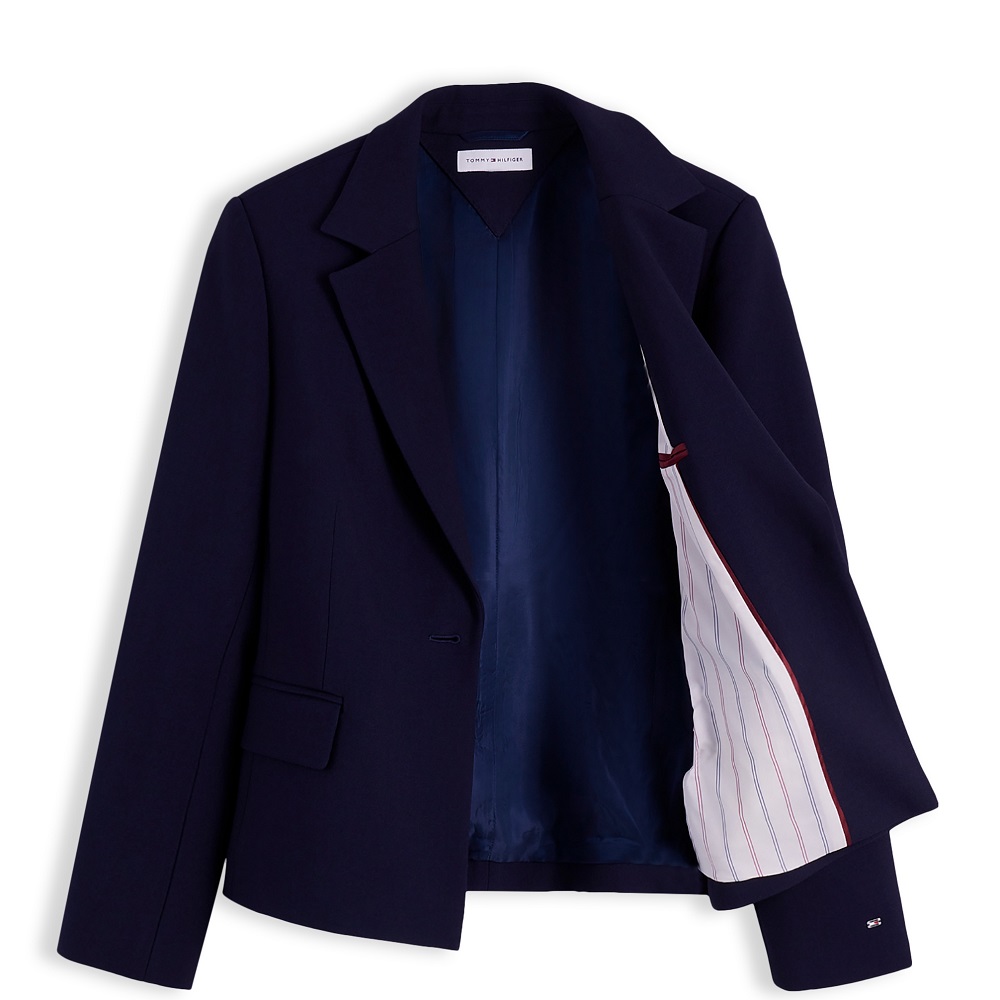 TOMMY HILFIGER</br>Tommy Hilfiger Slim Punto Blazer WW0WW52295-C1G Γυναικείο Σακάκι Μπλε TOMMY HILFIGER</br>Tommy Hilfiger Slim Punto Blazer WW0WW52295-C1G Γυναικείο Σακάκι Μπλε