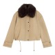 TOMMY HILFIGER</br>Tommy Hilfiger Cotton Jacket With Fur WW0WW52912-AEH Γυναικείο Μπουφάν Μπεζ