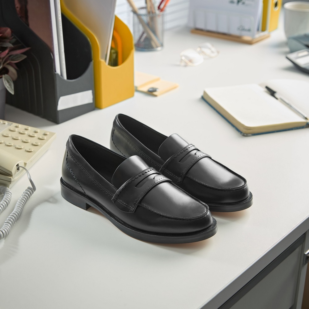 CLARKS</br>Clarks STRAVEN EDGE Γυναικεία Μοκασίνια Μαύρο Δέρμα CLARKS</br>Clarks STRAVEN EDGE Γυναικεία Μοκασίνια Μαύρο Δέρμα