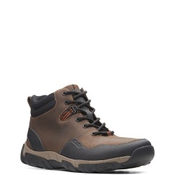 Ανδρικά Μποτάκια Καφέ Δέρμα Αδιάβροχα WALBECK TOP II Clarks