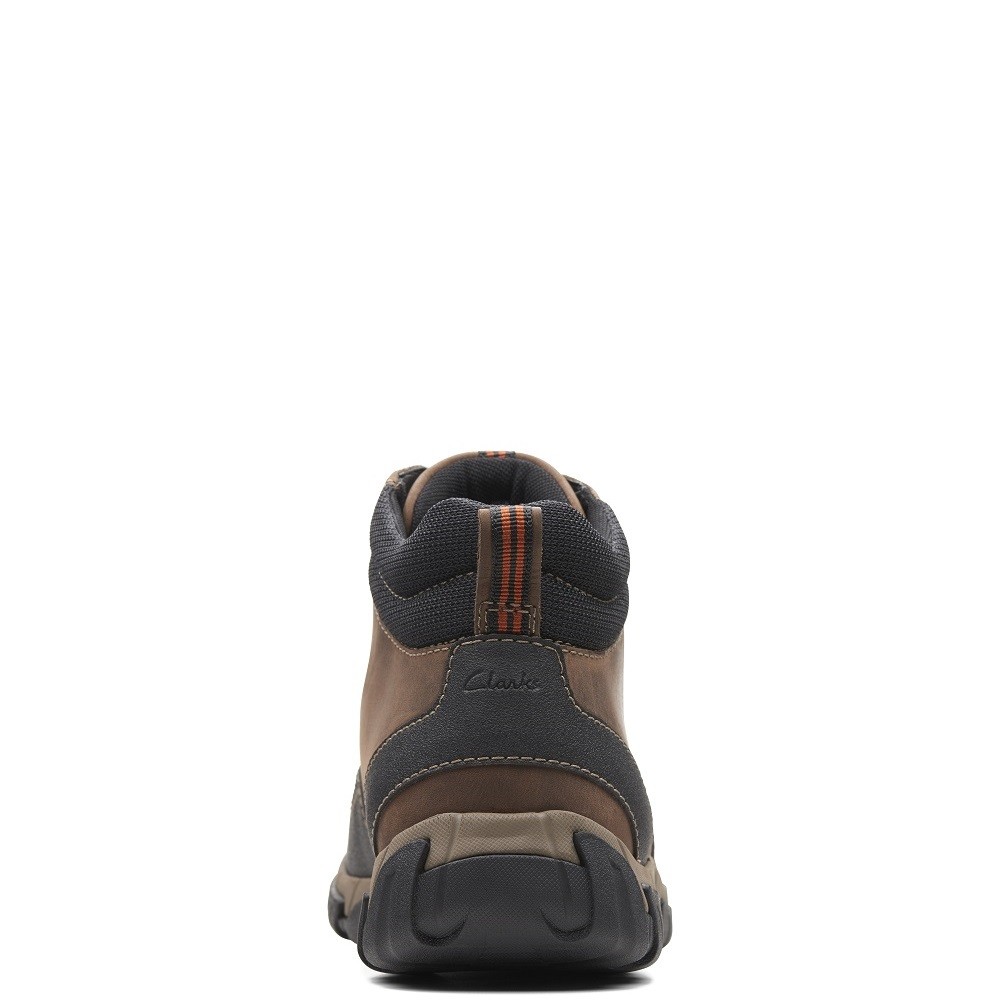 CLARKS</br>Ανδρικά Μποτάκια Καφέ Δέρμα Αδιάβροχα WALBECK TOP II Clarks