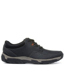 Ανδρικά Δετά Παπούτσια Μαύρο Δέρμα Weatherproof WALBECK EDGE Clarks