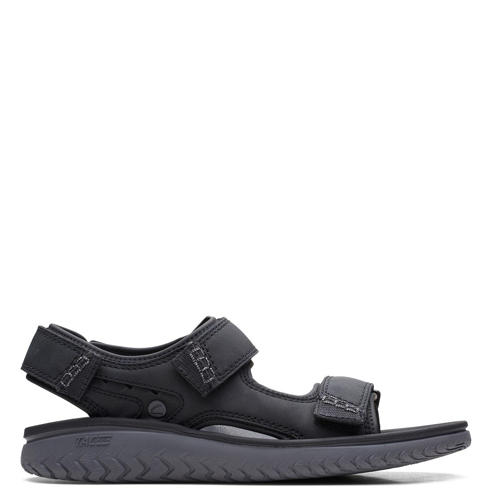 CLARKS</br>Ανδρικά Πέδιλα Μαύρο WESLEY BAY Clarks
