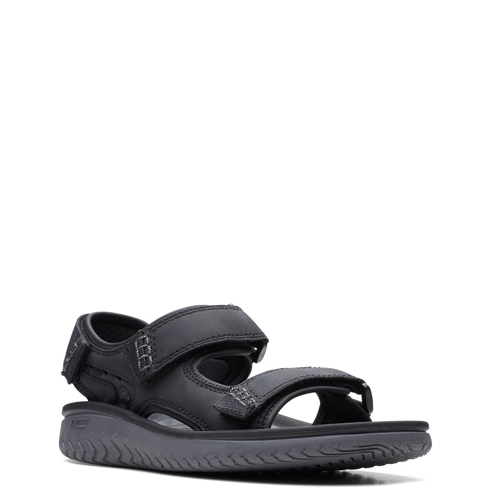 CLARKS</br>Ανδρικά Πέδιλα Μαύρο WESLEY BAY Clarks