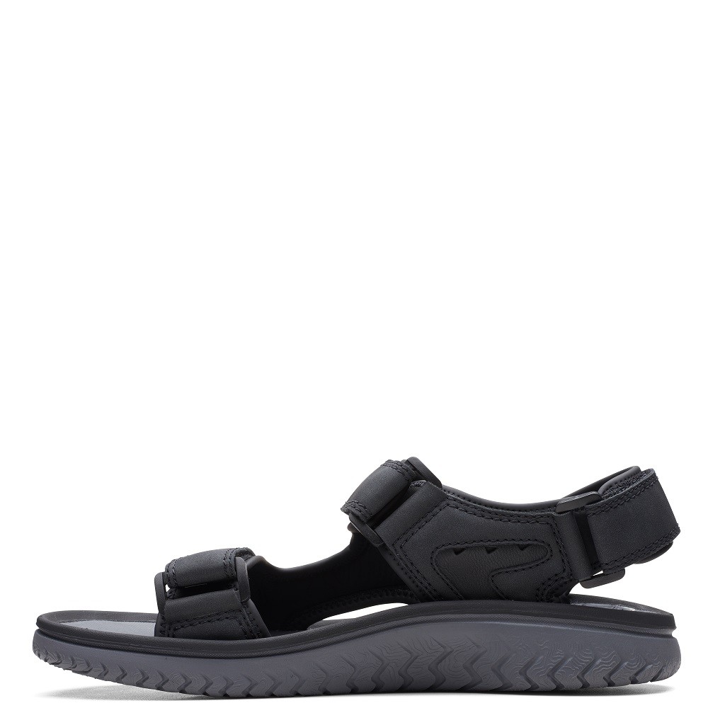 CLARKS</br>Ανδρικά Πέδιλα Μαύρο WESLEY BAY Clarks