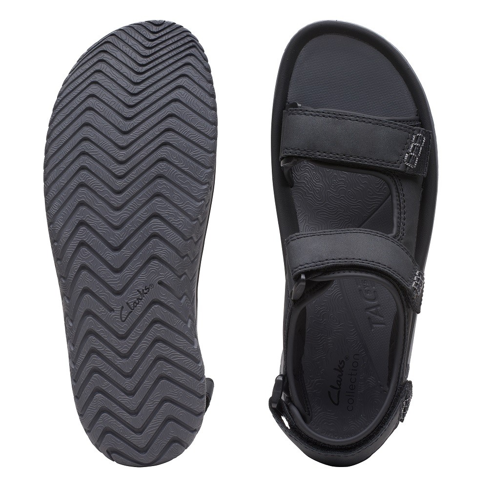 CLARKS</br>Ανδρικά Πέδιλα Μαύρο WESLEY BAY Clarks