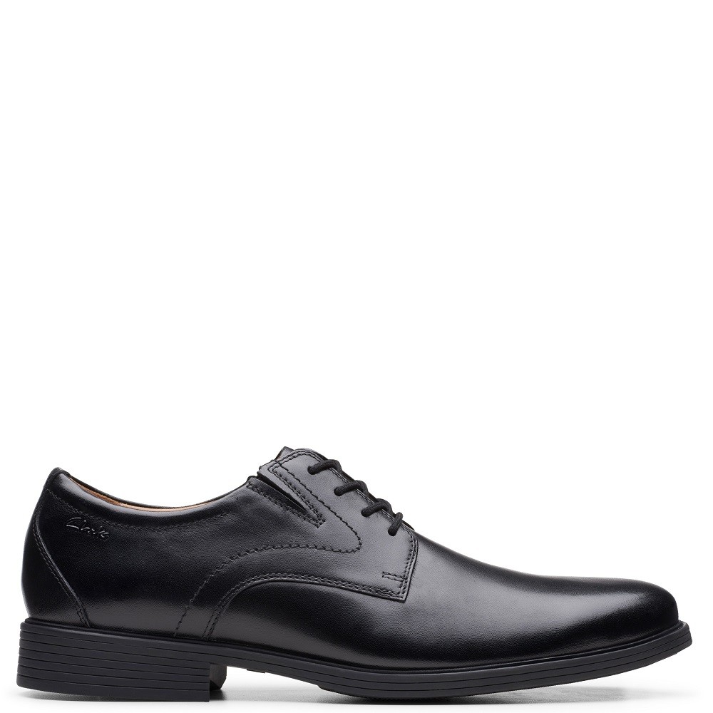 CLARKS</br>Ανδρικά Δετά Παπούτσια Μαύρο Δέρμα WHIDDON PLAIN Clarks CLARKS</br>Ανδρικά Δετά Παπούτσια Μαύρο Δέρμα WHIDDON PLAIN Clarks