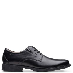 Ανδρικά Δετά Παπούτσια Μαύρο Δέρμα WHIDDON PLAIN Clarks