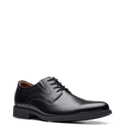 Ανδρικά Δετά Παπούτσια Μαύρο Δέρμα WHIDDON PLAIN Clarks