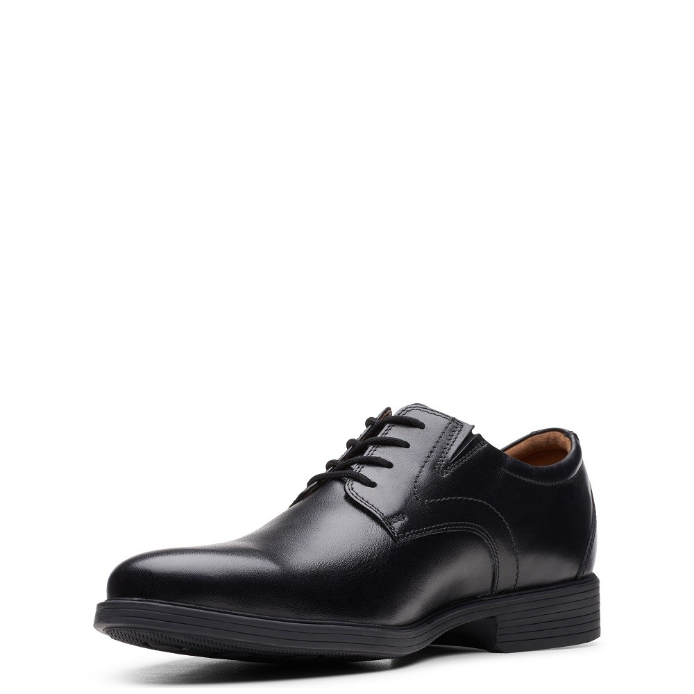 CLARKS</br>Ανδρικά Δετά Παπούτσια Μαύρο Δέρμα WHIDDON PLAIN Clarks CLARKS</br>Ανδρικά Δετά Παπούτσια Μαύρο Δέρμα WHIDDON PLAIN Clarks