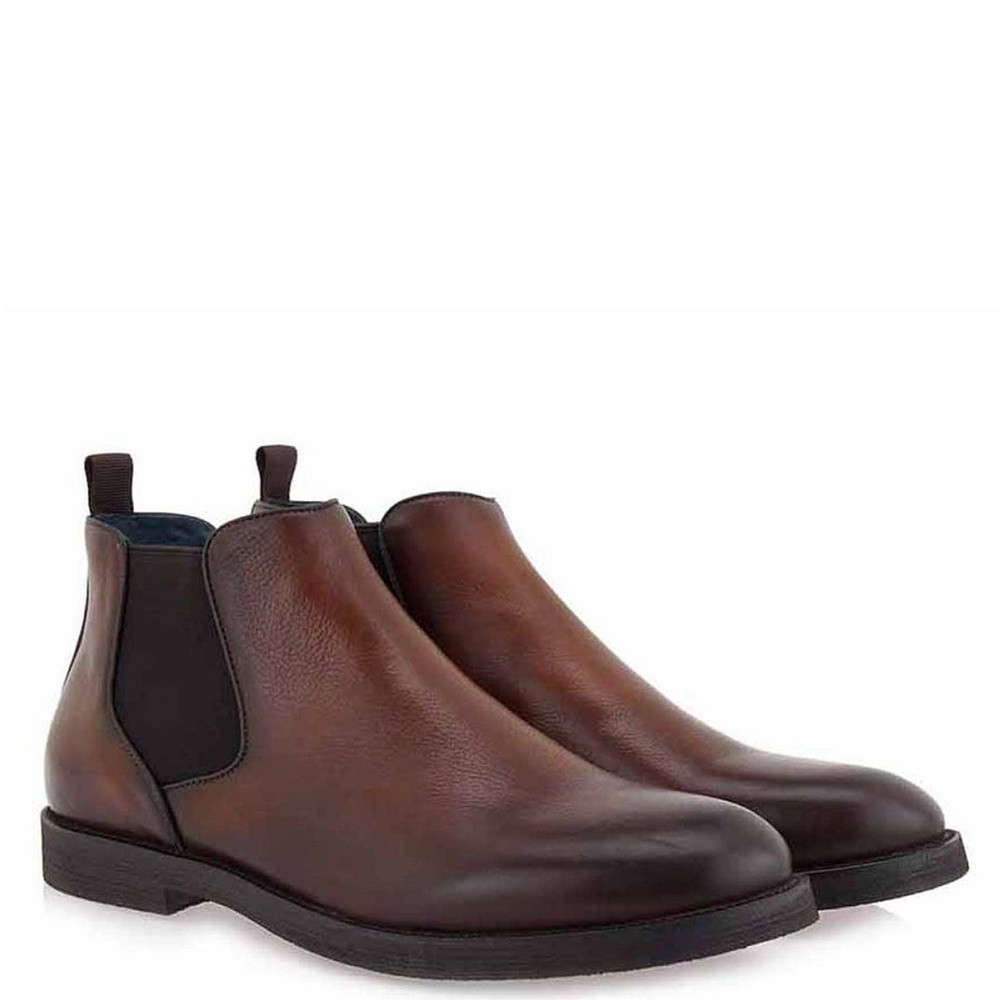 RENATO GARINI</br>Ανδρικά Μποτάκια Ταμπά Δέρμα Chelsea X063B-11 Renato Garini