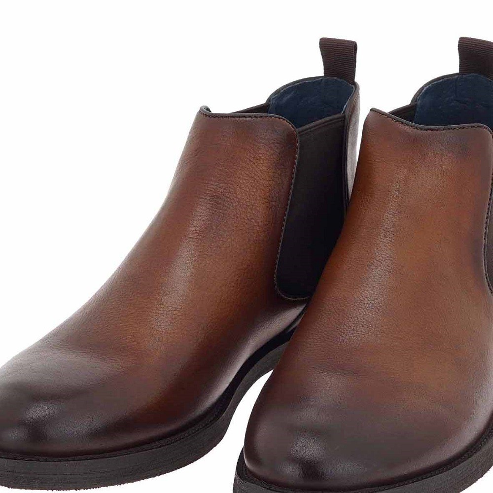 RENATO GARINI</br>Ανδρικά Μποτάκια Ταμπά Δέρμα Chelsea X063B-11 Renato Garini