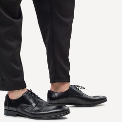 Ανδρικά Δετά Παπούτσια Μαύρο Δέρμα X4972 GLAMOUR 