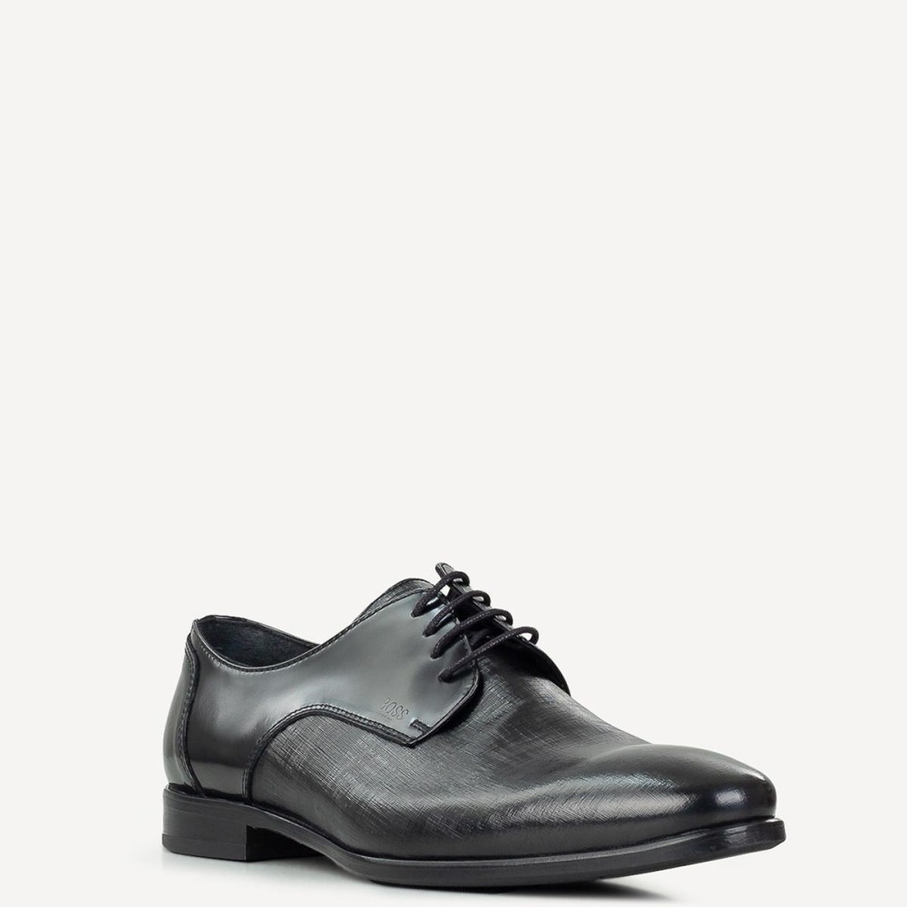 BOSS</br>Ανδρικά Δετά Παπούτσια Μαύρο Δέρμα X4972 GLAMOUR Boss BOSS</br>Ανδρικά Δετά Παπούτσια Μαύρο Δέρμα X4972 GLAMOUR Boss