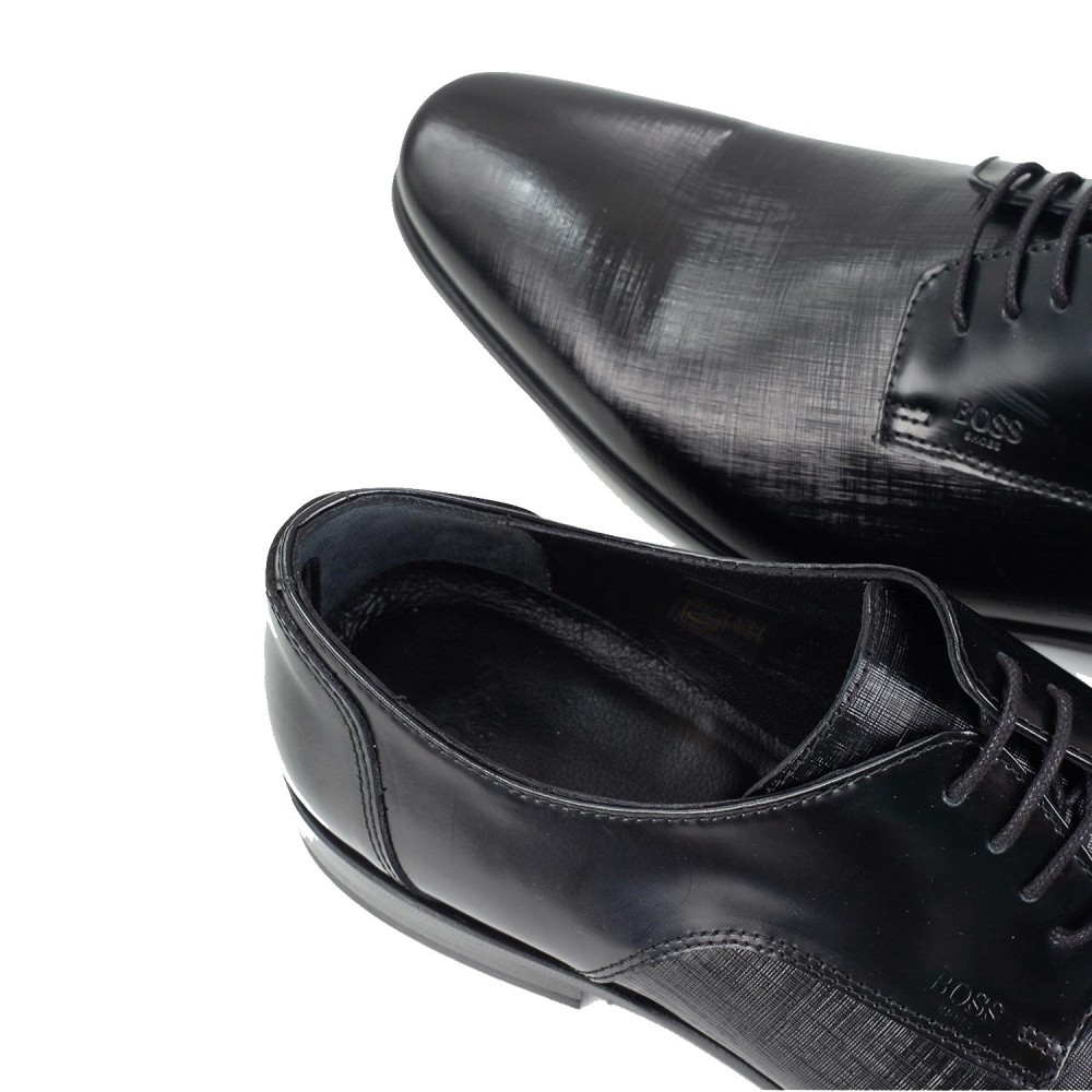 BOSS</br>Ανδρικά Δετά Παπούτσια Μαύρο Δέρμα X4972 GLAMOUR Boss BOSS</br>Ανδρικά Δετά Παπούτσια Μαύρο Δέρμα X4972 GLAMOUR Boss