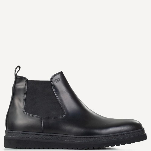 Boss X6794 BERGAMO Ανδρικά Μποτάκια Μαύρο Δέρμα Chelsea 