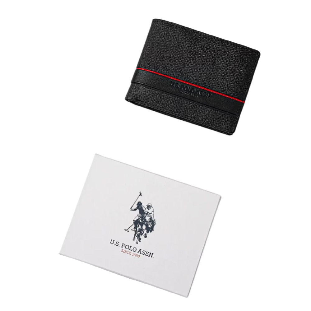 U.S. POLO ASSN.</br>Ανδρικό Πορτοφόλι Μαύρο Δέρμα YALE H WEUYA2621MHA-000 U.S. Polo Assn.