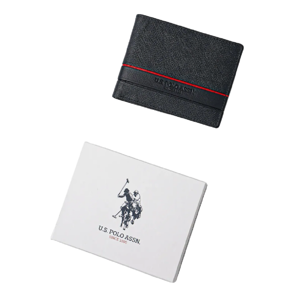 U.S. POLO ASSN.</br>Ανδρικό Πορτοφόλι Μπλε Δέρμα YALE H WEUYA2621MHA-212 U.S. Polo Assn.