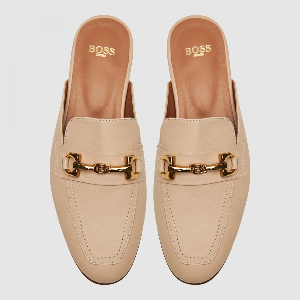 BOSS</br>Γυναικεία Mules Μπεζ Δέρμα ZWCH029 Boss BOSS</br>Γυναικεία Mules Μπεζ Δέρμα ZWCH029 Boss