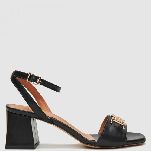 Boss ZWCH051 Γυναικεία Πέδιλα Μαύρο Δέρμα