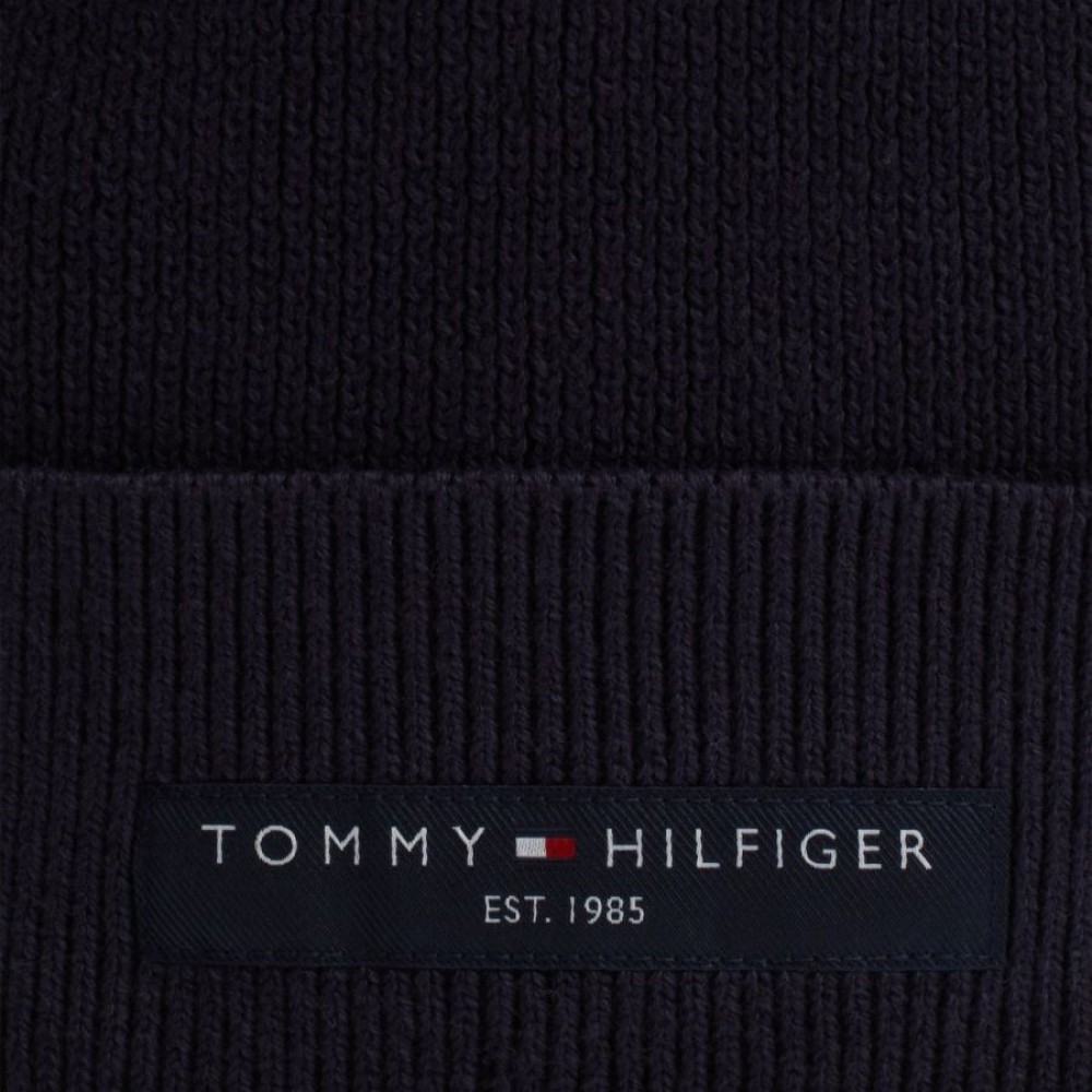 TOMMY HILFIGER</br>Ανδρικός Σκούφος Μπλε TH Foundation Logo Patch Turn-up Cotton Beanie AM0AM12797-DW6 Tommy Hilfiger TOMMY HILFIGER</br>Ανδρικός Σκούφος Μπλε TH Foundation Logo Patch Turn-up Cotton Beanie AM0AM12797-DW6 Tommy Hilfiger