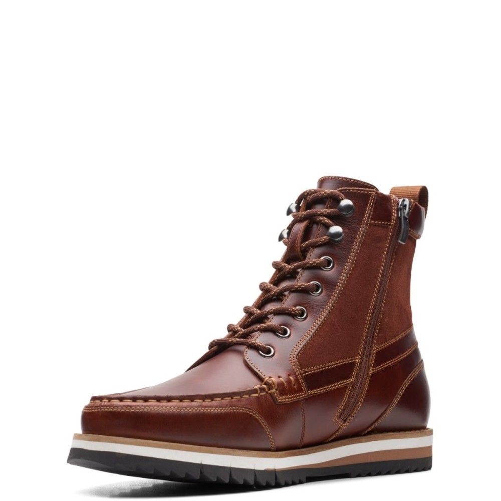 CLARKS</br>Ανδρικά Μποτάκια Ταμπά Δέρμα DURSTON HI Clarks