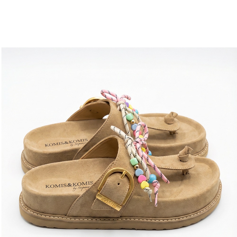 KOMIS & KOMIS</br>Komis & Komis E610 Γυναικεία Σανδάλια Ταμπά Suede Δέρμα