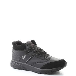Ανδρικά Μποτάκια Μαύρο Δέρμα HENON-BLK U.S. Polo Assn.