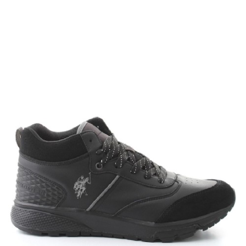 Ανδρικά Μποτάκια Μαύρο Δέρμα HENON-BLK U.S. Polo Assn. Ανδρικά Μποτάκια Μαύρο Δέρμα HENON-BLK U.S. Polo Assn.