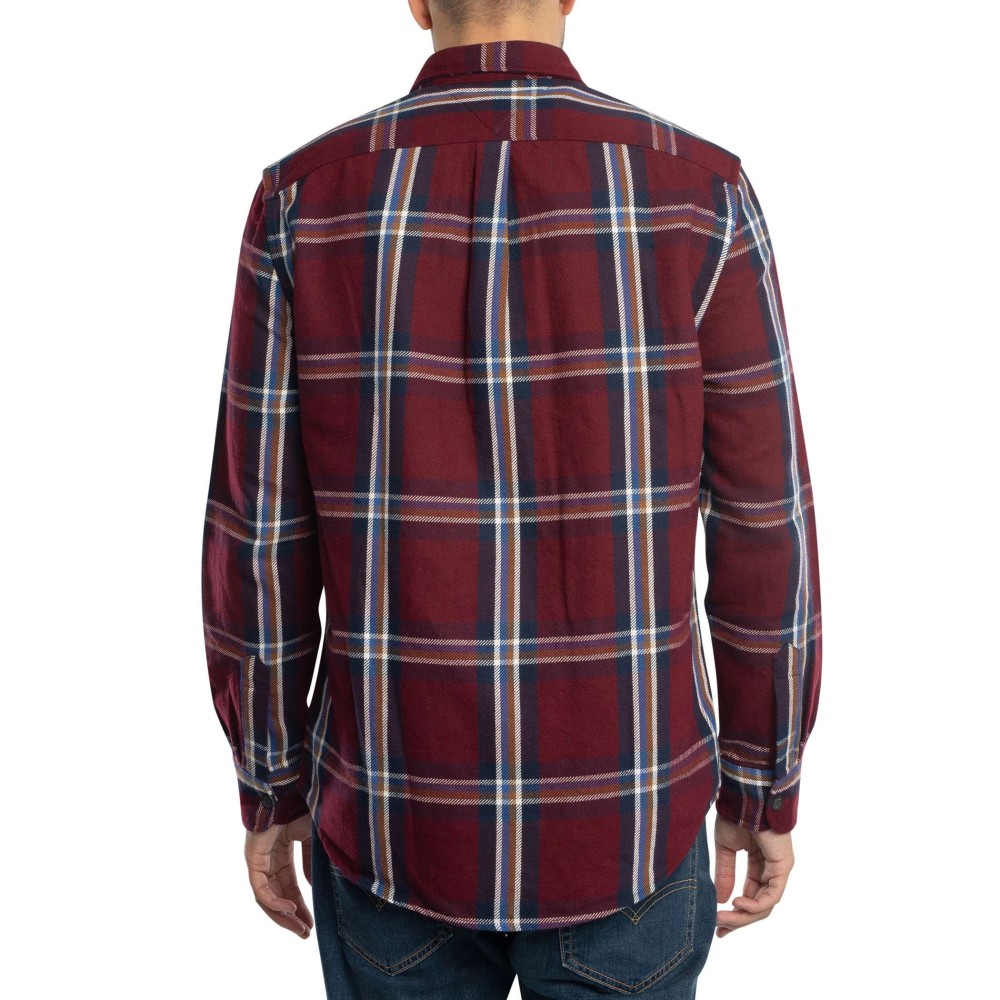 TOMMY HILFIGER</br>Ανδρικό Πουκάμισο Μπορντώ/Μulti Καρό Cotton Regular MW0MW36826-0QJ Tommy Hilfiger