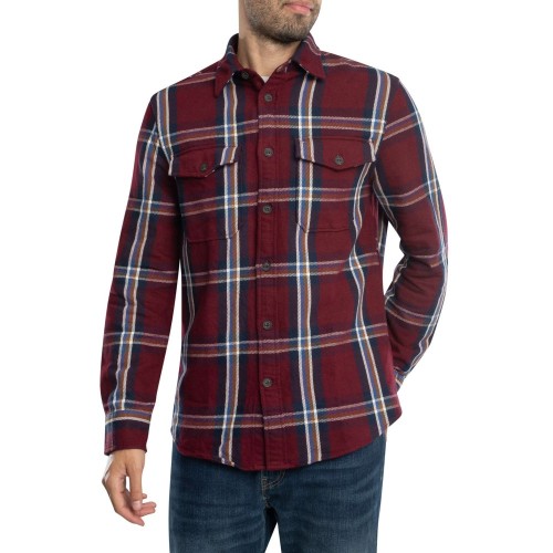 Ανδρικό Πουκάμισο Μπορντώ/Μulti Καρό Cotton Regular MW0MW36826-0QJ Tommy Hilfiger