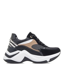 Γυναικεία Sneakers Μαύρο/Καμηλό Ζέμπρα Πόνυ 106-22WEX122