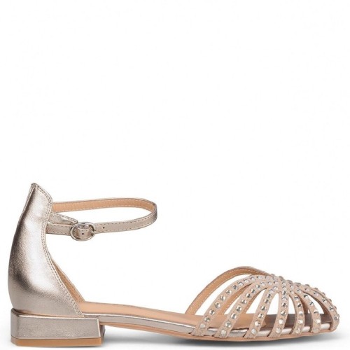 Γυναικεία Πέδιλα Μπρονζέ Δέρμα V23200 Alma En Pena