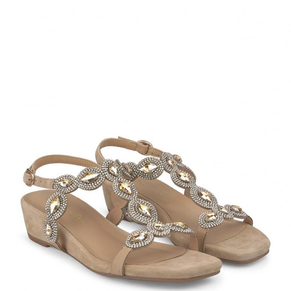 ALMA EN PENA</br>Γυναικείες Πλατφόρμες Μπεζ Suede V23411 Alma En Pena