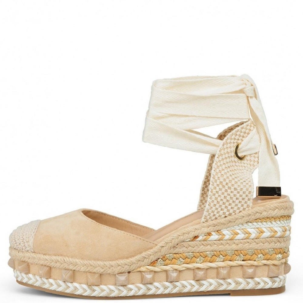 ALMA EN PENA</br>Γυναικείες Πλατφόρμες Μπεζ Suede V23435 Alma En Pena